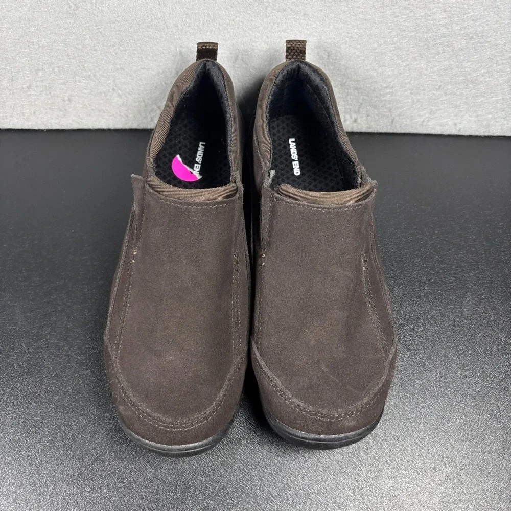 Lands' End Kids All Weather Casual Slip-On Shoes Brown Suede Youth Size 4M